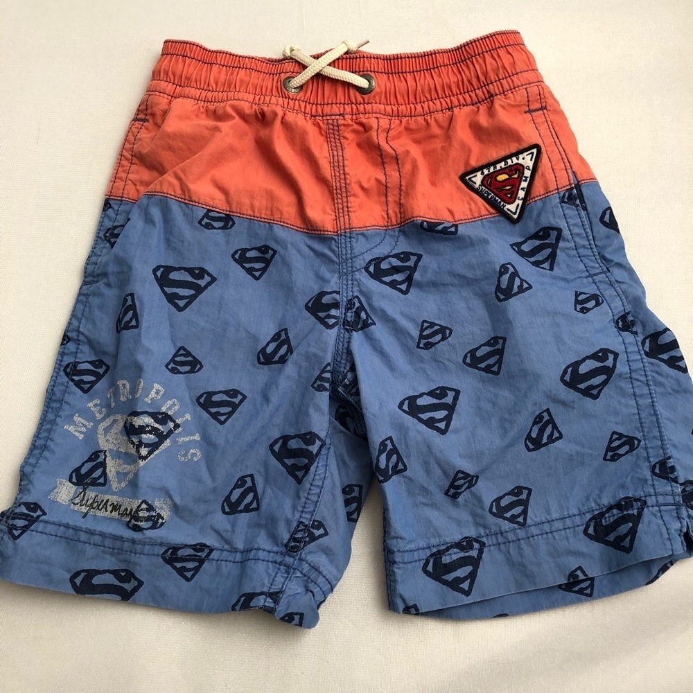 Junk Food for Gap Superman red and blue swim trunks